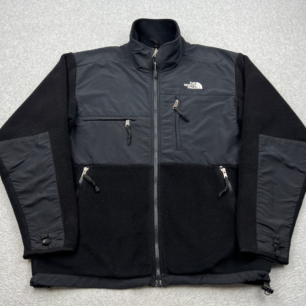 VTG North Face Denali Jacket Mens Medium Black Polartec Fleece Full Zip Vented